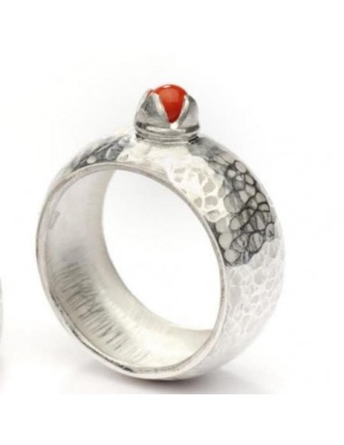 Bague Baie rouge Argent et Corail de Méditerranée Economisez 