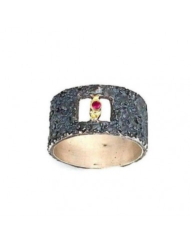 Bague carré rubis français