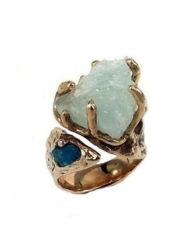 Bague Terra Aigue-Marine et Apatite bleue Jusqu'à 80% De Réduction