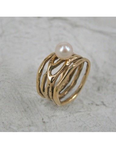 Bague "Alghe" bronze perle blanche prix pour 