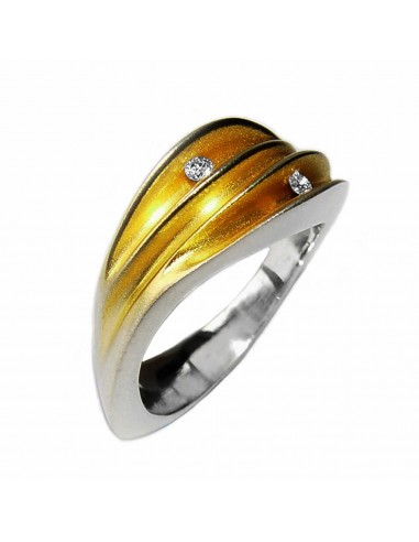 Bague "Shell" 2 diamants outlet