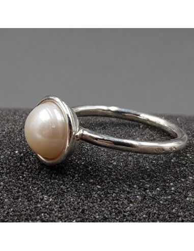 Bague Lagoon perle naturelle blanche destockage