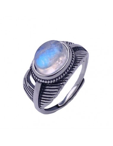 Bague cabochon Pierre de Lune "Angélique" Toutes les collections ici