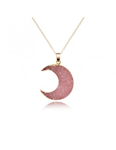 Collier Lune ''Rose'' pas cher 