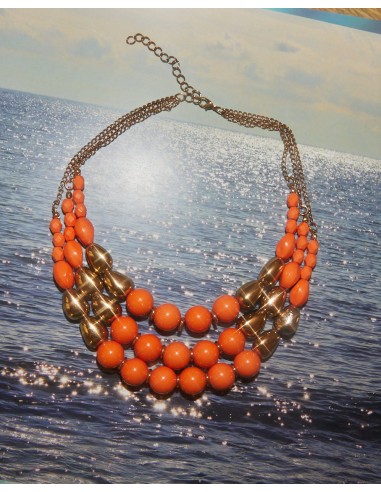 Collier perles oranges Fin de série