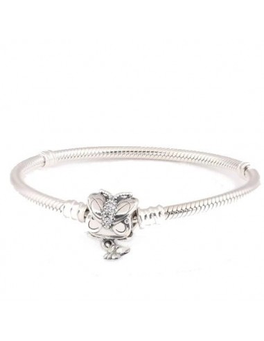 Bracelet Papillon  Chaîne Serpent Perle (Argent) en linge