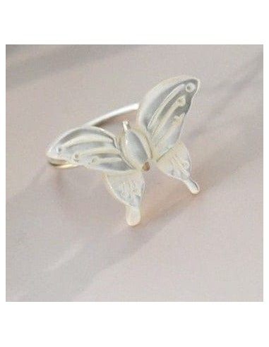 Bague Papillon  Lune d'Asie (Argent) en linge